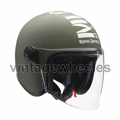 MLG Copter Face Long Visor Helmet Matt Battle Green For Royal Enfield Bikers • £99.99