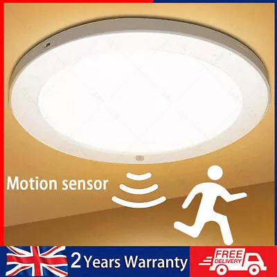 LED Ceiling Light PIR Motion Sensor Light Bathroom Kitchen Living Room Wall Lamp • £9.58