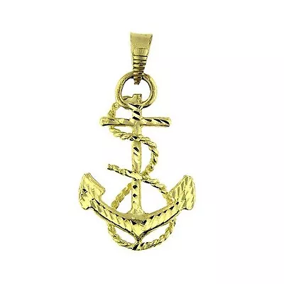 $750   14 Kt Yellow Gold Anchor Charm Pendant • $350