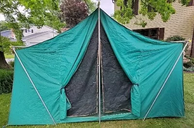 Vintage Vtg Canvas Tent Eureka Chateau Large 8.5'x11' 3  Green Family  • $299.98