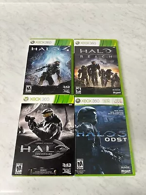 Halo XBOX 360 Games Lot Of 4 Halo 4 Reach 3 ODST Combat Evolved Tested  • $29.99