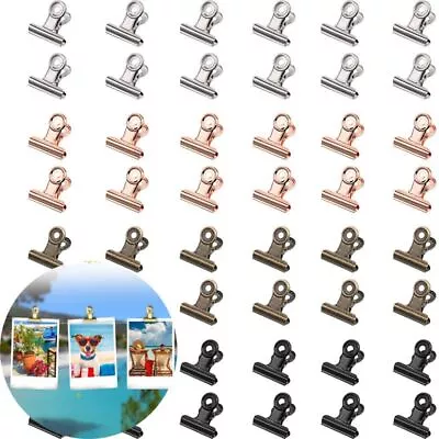 Bulldog Clips Mini Metal Hinge Tiny Binder Paper Clamps Fabric Sewing Art Crafts • $11.66