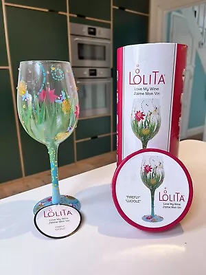 Lolita Beautiful Hand Painted Wine Glass ‘Firefly’ Brand New With Tags • £9.99