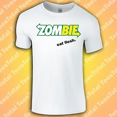 Zombie Eat Flesh Men's T-Shirt - Gift Dead Zombie Walking Blood Walker Halloween • £15.29