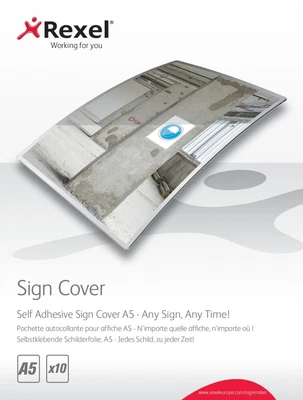 £18.09 • Buy Rexel 2104250 Signmaker Self Adhesive Sign Covers A5 Pack Of 10 :: 2104250  (Con