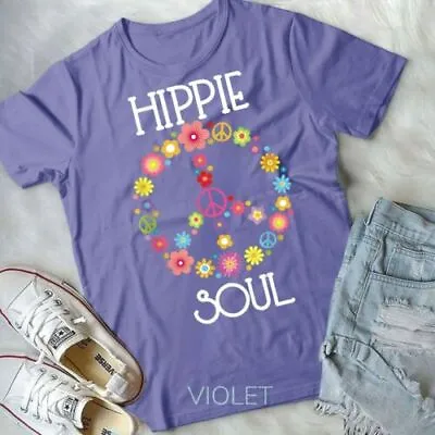 Hippie Soul Flower Power Peace Sign Gypsy Soul 60s 70s Gift Unisex Youth T-shirt • $14.95