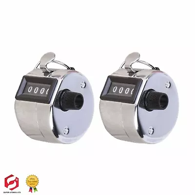 2x4 Digit Counting Manual Hand Tally Number Counter Mechanical Click Clicker New • £7.99