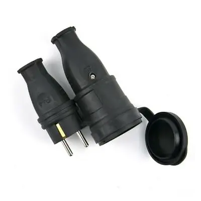 £9.28 • Buy 2P+E IP44 European Rubber Industrial Male & Female Plug Socket 16A 220V-250V
