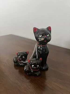 Vintage Mid Century Kitsch Black Cats On Chains • $40