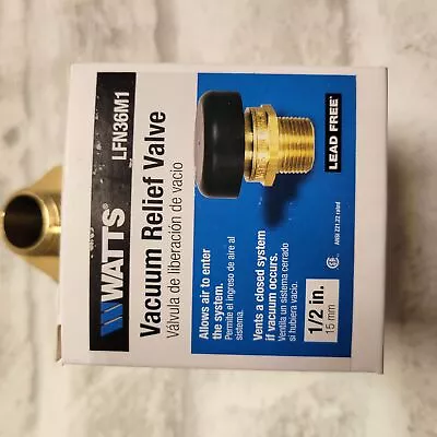 $19.99 • Buy Watts LFN36M1 1/2  Lead Free Water Service Vacuum Relief Valves
