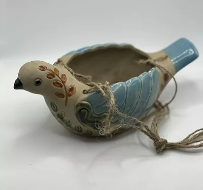 VTG Mexican Pottery Folk Art Ceramic Pigeon Bird Hand Painted Planter Preowned • $14.99