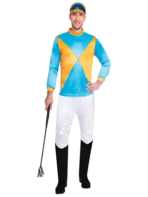 Adult Jockey Horse Racing Mens Male Rider Fancy Dress Outfit Costume • £29.99