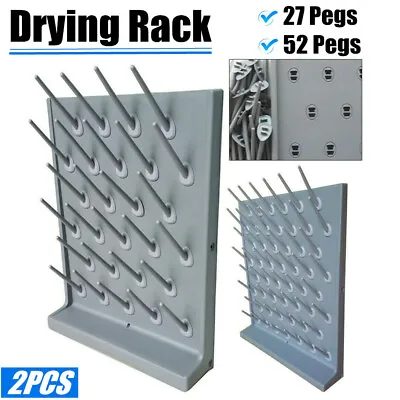 52/27 Pegs Lab Supply Wall Desk Drying Rack Cleaning Equipment Grey Color 2pcs • $65