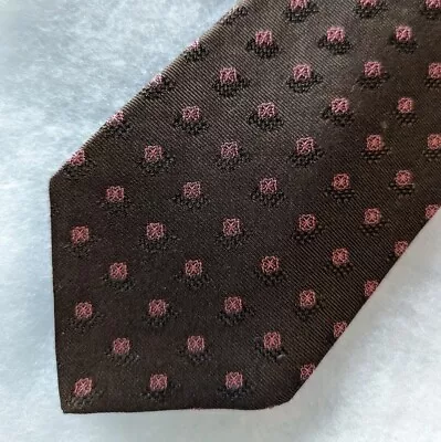 Kiton 7-Fold Brown Small Pink Floral Pattern Tie • $95