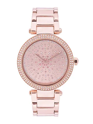 Womens Wristwatch MICHAEL KORS PARKER MK7286 Stainless Steel Gold Rose Swarovski • $186.30