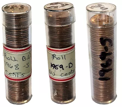 1968-S 1969-D And 1969-S  BU  LINCOLN MEMORIAL CENT PENNY ROLLS • $14.99