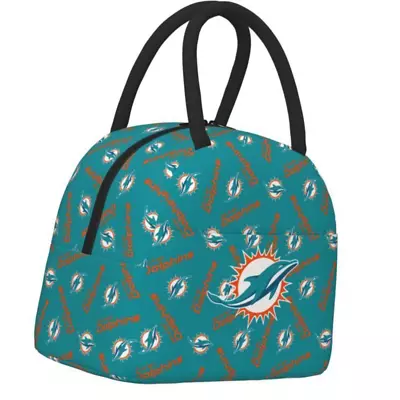 Portable Insulated Lunchbag Adult Picnic Miami Dolphins Bag Printed Handbag • $16.99