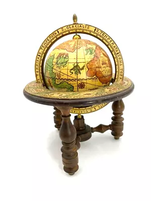 Tabletop Desk Old World Retro Mid Century Wooden Globe With Zodiac 1960's • $24.97