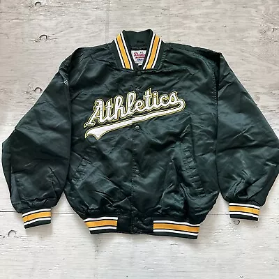 Vintage Starter MLB Oakland Athletics As Diamond Collection Satin Jacket Sz L • $175