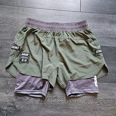 Scramble Jiu Jitsu Combination Shorts Adult Medium Green Gray MMA Grappling • $40.88