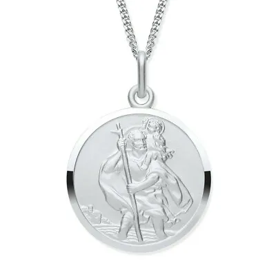 Sterling Silver ST Christopher MEN'S Pendant / Necklace - Choice Of Chain • £14.95