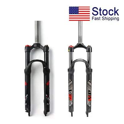 1-1/8  Threadless MTB Suspension Fork 26/27.5/29  Bike Manual Disc Brake 9mm QR • $73.52