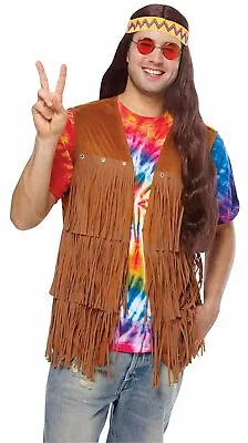 Costume Culture Hippie Fringe Vest 70s Brown Adult Mens Halloween Costume 32089 • $24.99