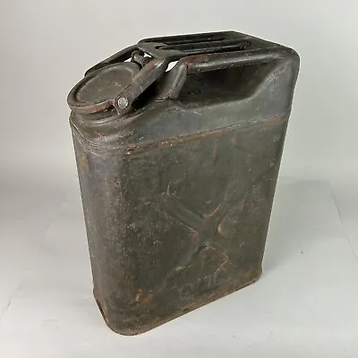 Vintage 5 Gallon Metal Jerry Water Gas Can OMC 1962 Flip Top Cap Monarch USA • $42.30