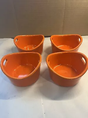 Rachel Ray Set Of 4 Orange Stoneware Ramekin Double Handle 10oz  • $15.99