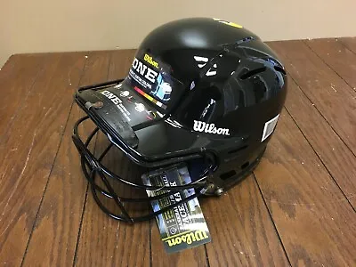 Qty 8 Wilson The One Batters Batting Helmet Black W/ Mask And Decals 6.75-7.75  • $104