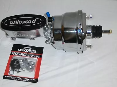 7  Chrome Street Rod Dual Power Brake Booster + Polished Wilwood Master Cylinder • $369.87