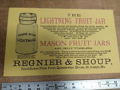 1880s  Mason Fruit Jar Advertising 8.5 X 14 In • $9.99