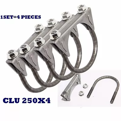 Set Of 4 Pieces 2.5  Exhaust Tail Pipe Metal Steel U Bolt 3/8  Muffler Clamp  • $20