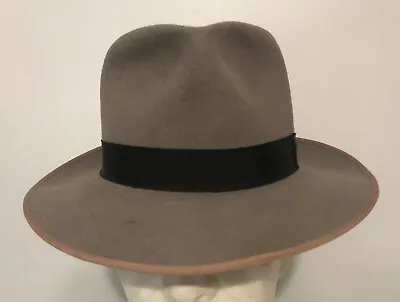Vintage Men's Fedora Hat Schoble 1940s Grey 7-1/8 • $49.99