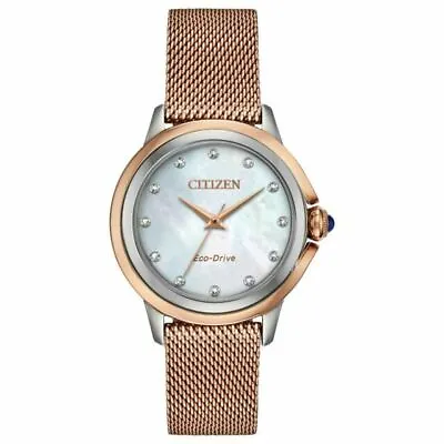 Citizen Eco-Drive Ceci Women's Diamond Accent Mesh Band Watch 32MM EM0796-75D • $250