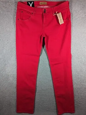 $11.99 • Buy Vault Denim Emerson Edwards Women’s Jeans Size 18 Red Mid Rise Denim 