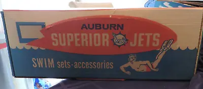 Vintage Auburn Superior Jets Swim Set Accessories New Old Stock In Box Flippers • $29.99