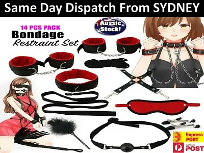 NEW 14 Pc Bondage Beginners/Starter Kit/Pack Cuffs Restraint Fetish Sex Toy BDSM • $24.57