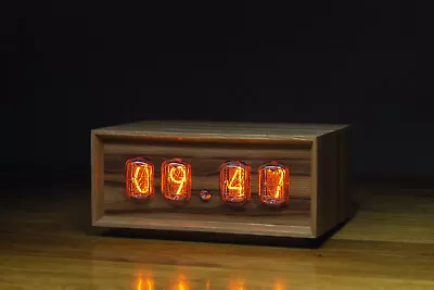 Retro Minimalism Nixie Clock With IN-12B Replaceable Tubes ORIGINAL WOOD CASE #1 • $179.91