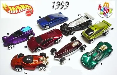 1999 Hot Wheels Mcdonalds Happy Meal Toys - U - Pick • $3.99