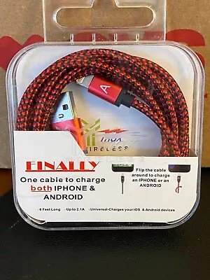 MICRO USB Y-Max Wireless 6ft. 2.1A For All Smartphone & Android Device Red • $8