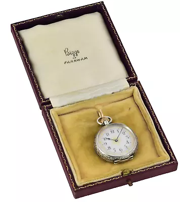 Rare OMEGA 935 Sterling Silver Ladies Pocket Watch - Mint Cond - In Box - C1900 • $594.98