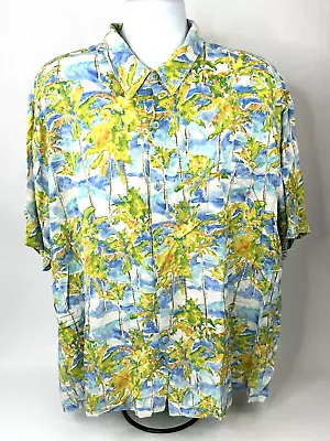 Jams World Shirt Mens XXL Multicolor Coco Palm Floral Hawaiian Tropical Camp Art • $68.88