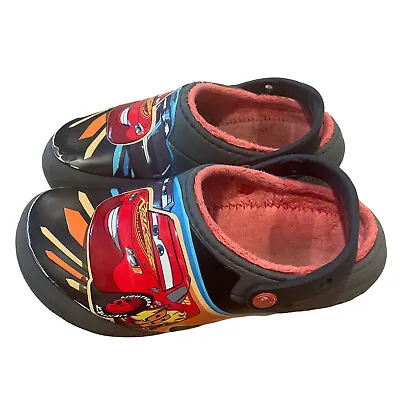 Boys Disney Cars Lightning McQueen Crocs Shoes Sandals Size J2 Lined Clog • $20.73