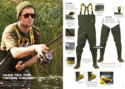 New Vass - Tex 700 Edition Chest Wader 700 - 70E E Nova Series - Carp Fishing • £89.98