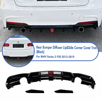 Rear Bumper Diffuser Lip W/Light For BMW 3 Series F30 M Sport 13-19 Dual Exhaust • $109.42