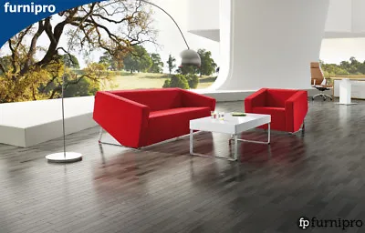 $1955 • Buy Office Stylish Single, Double, Three Seater Lounge Genuine Black Or Red Leather