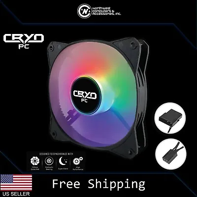 120mm Computer Case Fan Rainbow LED 3pin + Molex PC Cooling RGB Cryo-PC • $7.49