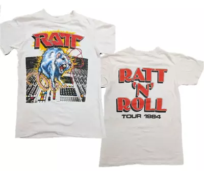 Vintage Ratt T-shirt Retro Music Tour 1984 Graphic Tee White Gift Fans • $21.99