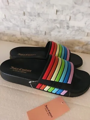 Juicy Couture Wynnie Rainbow Pool Slides Sandals Women's Shoes Size 7 • $12